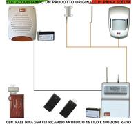 Kit Antifurto NINA Centrale Lysa GSM 16 Zone Filo e 100 Radio Sirena Lam Allarme