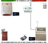KIT ANTIFURTO RADIO LYSA64 GSM FR. 433,92 MHz CONTATTO INFRAROSSO SIRENA LAMPEG.