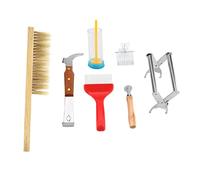 Kit Apicoltura 7 Pezzi Completo, Attrezzature per Apiario con Gabbia per Regina e Spazzola Ape - Set Professionale per Allevamento Api