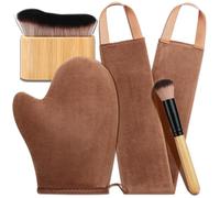 Kit applicatore 5 in 1 con guanto autoabbronzante per autoabbronzante, pennello autoabbronzante per applicatore per abbronzatura posteriore, guanto abbronzante per auto abbronzante, applicatore per la