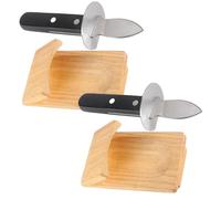Kit Apri Ostriche - 2 Confezioni Kit Apertura Ostriche, Coltello da Ostriche con Oysterclamp in Legno, Attrezzo per Aprire Le Ostriche, Crostacei o Formaggi, Cucina, Picnic, BBQ e Incontri All'aperto