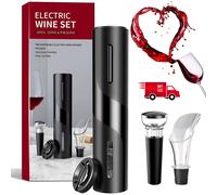 KIT APRIBOTTIGLIE ELETTRICO AUTOMATICO CAVATAPPI VERSATORE APRI BOTTIGLIE VINO w