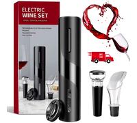 KIT APRIBOTTIGLIE ELETTRICO AUTOMATICO CAVATAPPI VERSATORE APRI BOTTIGLIE VINO w