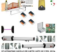KIT APRICANCELLO 4 MT 2 ANTE AUTOMATISMO 2 MOTORI 220 V. CBR 4 RADIOC FOTOC LAMP