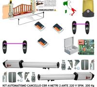 KIT APRICANCELLO 4 MT 2 ANTE AUTOMATISMO CBR 2 MOTORI 220 V 2 FOTO 3 RADIOC FARO