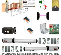 KIT APRICANCELLO 4 MT 2 ANTE CBR MOTORI 220V 2 RADIOC SERRATURA FOTOC SELET FARO