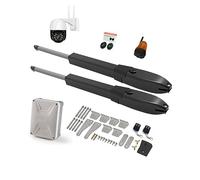 Kit apricancello, Batteria solare Doppio braccio Operatore elettrico for porte Battente Apri cancello Telecamera IP Telecomando Fattoria esterna Manor per vialetto di casa(KIT H)