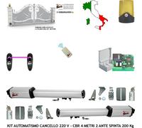 KIT APRICANCELLO ELETTRICO 4 MT 2 ANTE 2 MOTORI RADIOC CENTRALE 220 V FOTOC FARO