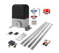 Kit apricancello, Kit apriporta scorrevole elettrico Kit operatore porta automatica motore AC con kit sensore a infrarossi con telaio in acciaio da 4 m per vialetto di casa(With car sensor)