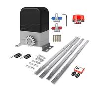 Kit apricancello, Kit apriporta scorrevole elettrico Kit operatore porta automatica motore AC con kit sensore a infrarossi con telaio in acciaio da 4 m per vialetto di casa(With light sensor)