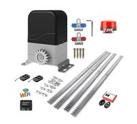 Kit apricancello, Kit apriporta scorrevole elettrico Kit operatore porta automatica motore AC con kit sensore a infrarossi con telaio in acciaio da 4 m per vialetto di casa(With wifi control)