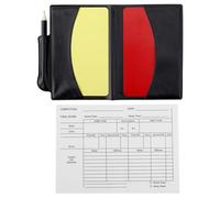 Kit Arbitro Calcio, Cartellini Gialli Rossi con Portacarte Fogli Segnapunti Matita Professionale Set Arbitrale con Ammonizioni per Calcio Pallavolo Pallacanestro Partite Sportive & Allenamento