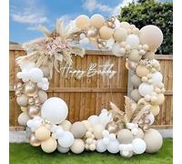 Kit Arca di 180 palloncini Premium, decorazione mozzafiato e momenti memorabili, la migliore qualità per compleanni, matrimoni e molto altro, grigio metallo, bianco standard, sabbia bianca, albicocca