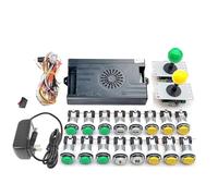 Kit arcade 9800 in 1 Saga Box con pulsanti LED Arcade Mame 5 Pin 8 Way Joystick 4 Player Kit per la casa fai da te Videogiochi (giallo e verde)
