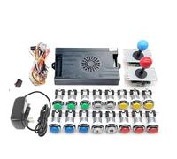 Kit arcade 9800 in 1, scatola di saga Pandora con pulsanti LED arcade Mame 5 pin 8 vie Joystick Arcade Pandora DX, kit di 4 giocatori fai da te a casa videogiochi (multicolore)