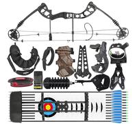 Kit arco compound regolabile da 30-55 libbre - IBO310FPS 70% di let-off RH, pacchetto completo per tiro con l'arco per adulti pronto all'uso con mirino e frecce per la caccia e il tiro al bersaglio