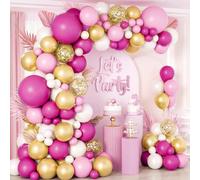 Kit Arco di Palloncini Rosa, Ghirlanda di Palloncini Magenta e Rosa Caldo, Palloncini Rosa per Ragazze e Donne Decorazioni di Compleanno per Principesse,Matrimonio,Fidanzamento,Baby Shower,Battesimo