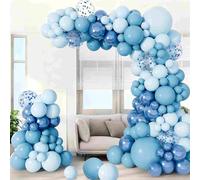 Kit Arco Palloncini Azzurri, 99pcs Kit Palloncini Compleanno Azzurri con Palloncini Blu Cielo Palloncini Pastello Azzurro, Ghirlanda Palloncino per Ragazzi Baby Shower,Decorazione Festa Battesimo Boy