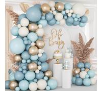 Kit Arco Palloncini Blu,105pcs Arco Per Palloncini Azzurri Con Balloon Oro Bianco Sabbia,Ghirlanda Palloncini Celesti Per Compleanno, Baby Shower, Decorazioni Nascita Bambino,Matrimonio