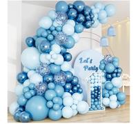 Kit Arco Palloncini Blu, 109 Pezzi Palloncini Compleanno con Palloncini Blu e Azzurri, Arco per Palloncini Blu Per Baby Shower, Compleanno, Prima Comunione, Battesimo Bambino, Decorazioni Matrimonio
