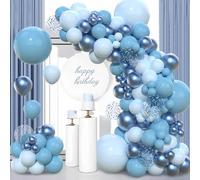 Kit Arco Palloncini Blu,Palloncini Compleanno Blu, Palloncini Azzurri Diverse Dimensioni 18 12 10 5 Pollici,Palloncini Comunione, Palloncini Blu Per Decorazioni Compleanno Battesimo Bimbo Matrimonio