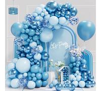Kit Arco Palloncini Compleanno Blu -Arco Palloncini Blu Con Palloncini Blu Metallizzati Palloncini Azzurri Palloncini Coriandoli,Palloncini Per Decorazioni Compleanno Ragazzo Baby Shower Gender Reveal