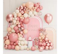 Kit Arco Palloncini Palloncini Rosa Gold,Arco Di Palloncini Rosa Antico 102 Pz Con Palloncini Oro Rosa Palloncini Bianchi, 18 12 10 5 Pollici Palloncini Per Matrimonio Battesimo Decorazioni Compleanno