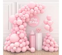 Kit Arco Palloncini Rosa 110 Pezzi - Per Compleanno, Matrimonio, Battesimo, Baby Shower - Decorazione Con Palloncini 18/12/10/5 Pollici