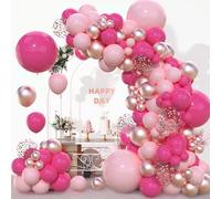 Kit Arco Palloncini Rosa Decorazioni Compleanno, Arco per Palloncini - Palloncini Rosa, Palloncini Oro Rosa, Confetti Palloncini, per Battesimo Bambina, Happy Birthday Decorazioni, Nascita Bimbo