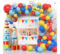 Kit Arco Palloncini Rosso Blu Giallo, 106pcs Ghirlanda Palloncini Circo Carnevale con Palloncini Foil Stella Palloncini Coriandoli Multicolori per Compleanno Circo Carnevale Baby Shower Decorazioni