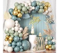 Kit Arco Palloncini Struttura Verde Avocado, 103 Pezzi Ghirlanda Palloncini Compleanno Blu Navy Bianco e metallizzati oro per Decorazioni Compleanno Bimba, Baby Shower, Matrimonio, Fidanzamento