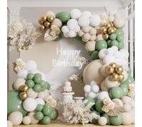 Kit Arco Palloncini Verde Salvia: 155 Pezzi Ghirlanda di Palloncino per Feste Palloncini in Lattice per Elio Decorazioni Laurea Anniversario Matrimonio e Compleanno Giungla Dinosauri