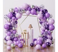 Kit Arco Palloncini Viola Argento,Palloncini Viola 102pz Con Palloncini Lilla Palloncini Viola Metallizzati,18 12 10 5 Pollici Palloncini Per Matrimonio Battesimo Decorazioni Compleanno Palloncini