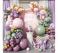 Kit arco palloncino verde polvere viola rosa fata paese delle meraviglie decorazioni per feste di compleanno fata palloncino ghirlanda verde polvere pastello rosa lavanda viola palloncini per ragazze