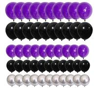 Kit arco per ghirlanda di palloncini viola argento nero - 121 palloncini neri viola opaco viola nero palloncino metallico argento per videogiochi, compleanni, lauree, pensionamento, feste di Capodanno