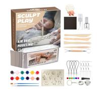 Kit Argilla ad Aria Secca, Sicura Morbida Pasta Da Modellare Ad Asciugatura All'aria Con 12 Colori Per Dipingere, Accessori per Ceramica Compleanno Feste Casa Ragazze Adulti Natale Pasqua