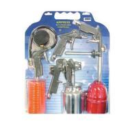KIT ARIA COMPRESSA AIRPRESS AEROGRAFO 1LT TUBO + 3 PISTOLE SOFFIAGGIO GONFIAGGIO