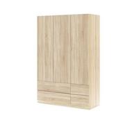 KIT ARMADIO 3 ANTE + 4 CASSETTI CM. 135X52X200H ROVERE