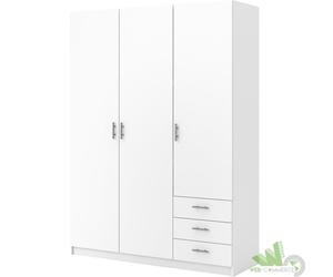 KIT ARMADIO CAMERA DA LETTO SPRINT 3 ANTE + CASSETTI BIANCO 147x50x200h CM