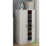 Kit scarpiera 2 ante + 6 ripiani 55x36x108 bianco