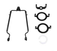 Kit arpa per lampada da 20,3 cm, altezza regolabile con terminale per lampade da tavolo, staffa per paralume in metallo dorato, illuminazione fai da te (nero)