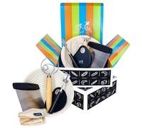 Kit artigianale di Forniture per la Cottura del Pane con Pasta Madre - 6 pezzi - Cestino da lievitazione Banneton | Frusta per Impasto | Lama per pane | Tagliapasta | Raschietto impasto