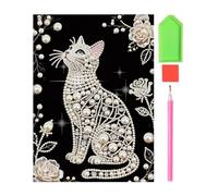 Kit artistico con perline, 30 x 40 cm, a forma di gatto, senza cornice, decorazione 3D per casa, parete, donne, compleanno, festa della mamma