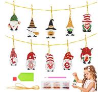 Kit Artistico Diamantato Di Natale - 10 Brani Ornamenti, Set Di Sospensione 5D | Mini Dot Dipinger Artigianato, Scintillanti Decorazioni Per Le Vacanze, Display Regalo Per Adulti Fatti A Mano Festivo
