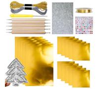 Kit artistico in prestito in metallo - Elegante forniture artigianali di carta da lamina, strumenti di artigianato in metallo strutturato | Silver Shimmer Gold Crafting Accessorio, kit di progetto fai