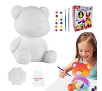 Kit artistico per dipingere la tua lampada a forma di orso, luce notturna creativa, modello di scultura luminosa fai da te, progetto artigianale fatto a mano, hardware decorativo per camera da letto