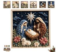 Kit artistico Poke in tessuto cristiano 3D, include un presepe (strumenti