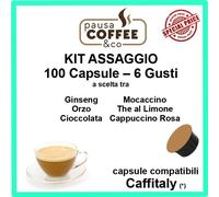 KIT ASSAGGIO 100 capsule CAFFITALY: Caffè al Ginseng, Amaretto, Pistacchio, etc
