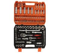 Kit Assortimento di Bussole a Impatto da 108 Pezzi con Chiavi a Cricchetto e Punte per Cacciavite per Riparazioni Automobilistiche e Domestiche