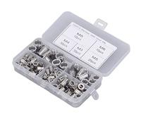 Kit Assortimento di Dadi per Rivetti Filettati Testa Tonda Piatta Zigrinata M3 M4 M5 M6 M8 Lega di Alluminio, 100 Pezzi Dadi per Rivetti in Metallo per Veicoli Auto Camion e